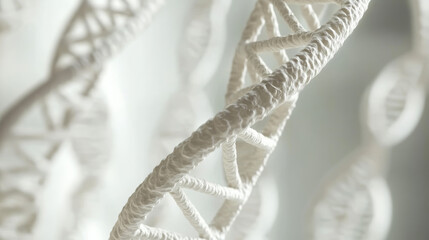 Poster - DNA helix 3D illustration. Mutations under microscope. Decoding genome. Virtual modeling of chemical processes. Hi-tech in medicine