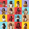 © Pixel-Shot - Collage of African-American cowgirl on color background