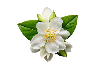 White jasmine flower isolated on white background.