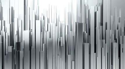 Leinwandbilder - Abstract grayscale cityscape with varying height rectangular structures.