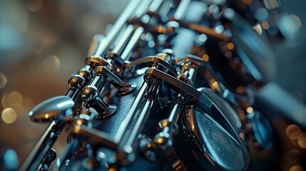 A photo of a clarinet with a reed