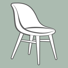 alluring remarkable minimal silhouette of a chair. crisp edges, flat color, scalable design. vector 