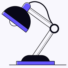 wonderful energetic contemporary minimal silhouette of a table lamp. crisp edges, flat color, scalab