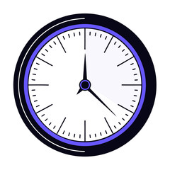 dramatic exemplary pictogram of a clock. crisp edges, minimal design, scalable design. vector format