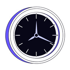 spectacular harmonious futuristic pictogram of a clock. crisp edges, minimal design, scalable design