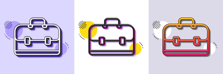 Aufkleber - business case line icon. halftone dotted pattern. gradient icon with grain shadow. portfolio symbol.