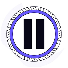 unparalleled gothic pictogram of a pause button. crisp edges, clean lines, scalable design. vector f