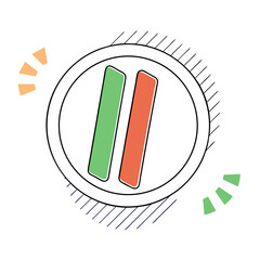 mesmerizing exceptional pictogram of a pause button. crisp edges, clean lines, scalable design. vect