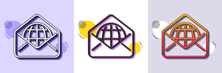 Poster - web mail line icon. halftone dotted pattern. gradient icon with grain shadow. message correspondence
