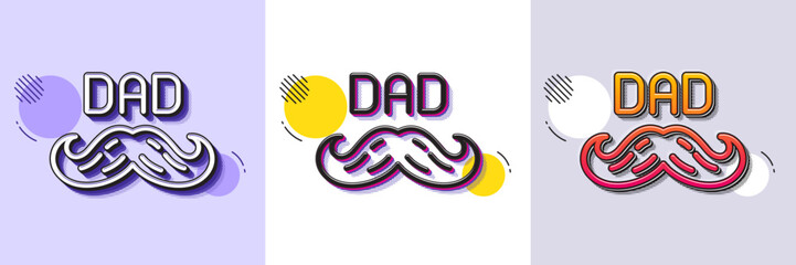 Poster - father day line icon. halftone dotted pattern. gradient icon with grain shadow. best dad sign. retro