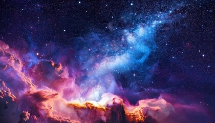 nebula and stars in night sky outer space background