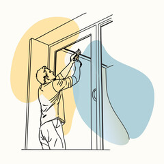 hypnotic artistic clean lines drawing of a lever. flat color, minimal, scalable design. vector forma