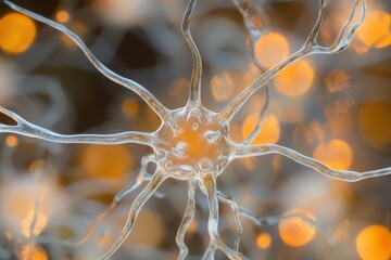 Poster - Intricate neural network illustration showcasing neuron structure and glowing connections