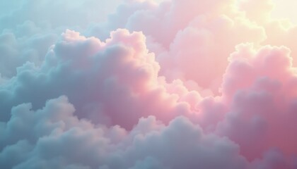 Poster - Soft Colorful Clouds with Gentle Light at Sunrise  