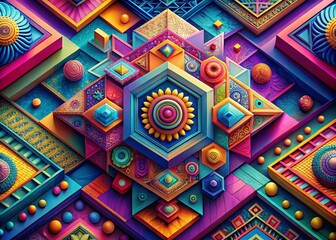 Aufkleber - Aerial Abstract Art: Drone Photography of Colorful Geometric Patterns