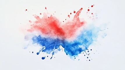 Poster - Abstract Red Blue Watercolor Splash Background Texture Design Artistic Painting Illustration Image Modern Trendy Style Digital Print Colorful Vibrant 