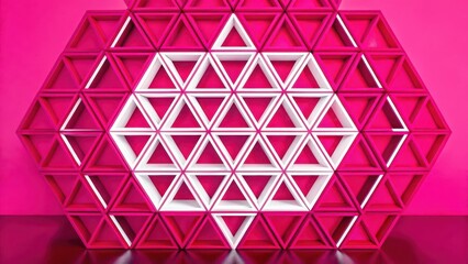 Aufkleber - abstract pink and white geometric background