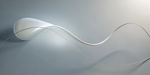 Poster - abstract grey background with flowing line