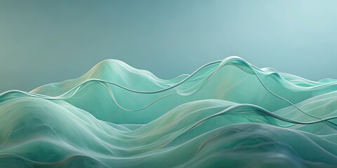 Aufkleber - Abstract Teal Wave Background