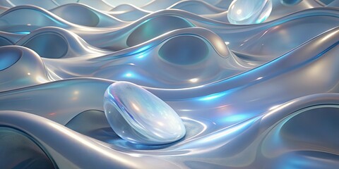 Aufkleber - Abstract Iridescent Fluid Background