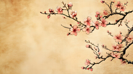 Poster - Decorative sheet of paper with oriental design and place for your text, illustration, background
