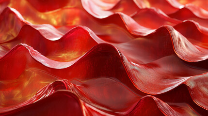 Poster - Set abstract vector banners with smooth shiny red waves