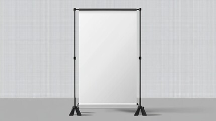 Aufkleber - Blank White Retractable Banner Stand Mockup Studio Photography Modern Advertising Design Template Easy Customizable Clean Minimalist Professional     