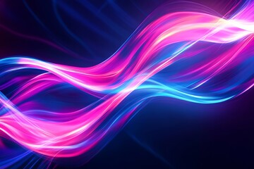 Poster - Abstract Pink Blue Swirling Light Waves Dynamic Energy Flowing Neon Vibrant Glowing Bright Colorful Background Design Illustration art style space    