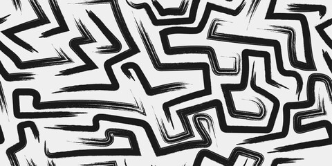 Fototapete - The brushstrokes are thick and bold, creating a dynamic and energetic feel. They are arranged in a seemingly random pattern, forming a maze-like design.