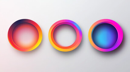 Poster - Set of abstract template banner with color circles
