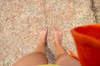 Barefoot on Warm Granite Surface