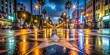 © Man888 - Hollywood Star Walk Fame Night Cityscape Los Angeles California