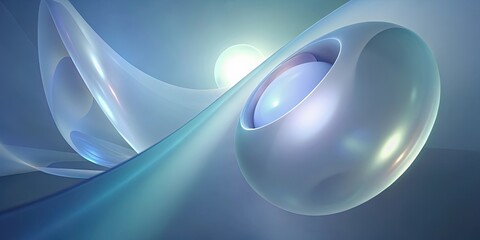 Poster - abstract blue and teal fluid forms background