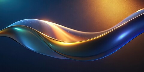 Poster - Abstract Blue and Gold Wave Background