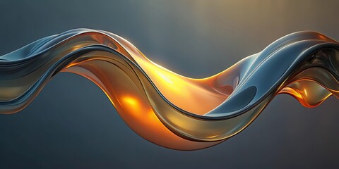 Aufkleber - Abstract Metallic Wave Background