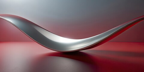 Aufkleber - abstract silver form on red background