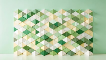 Aufkleber - abstract green and cream geometric pattern background