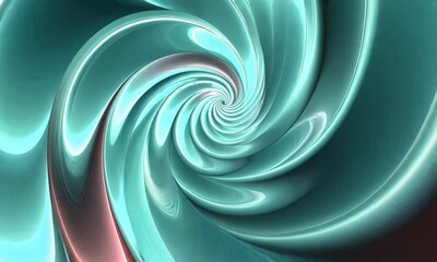 Aqua and Mint Abstract Fractal Swirl Pattern Texture and Design with Geometric Shape in Three Dimensional Rendering
