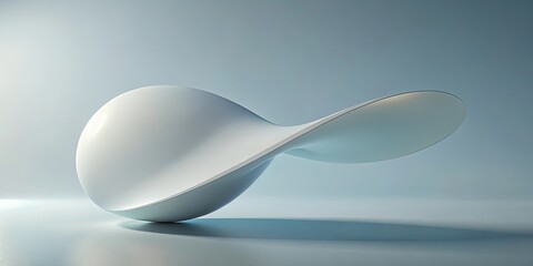 Aufkleber - abstract white form on blue background
