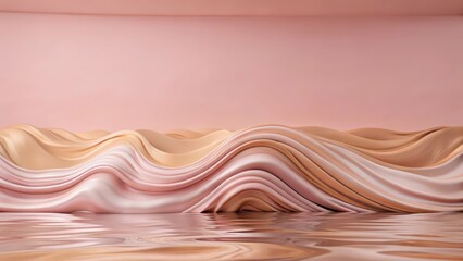 Aufkleber - abstract pink and beige wave background