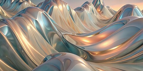 Aufkleber - abstract metallic landscape