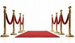 © miss irine - Red carpet event entrance. Golden stanchions with velvet ropes lead path. Ceremony, premiere, awards, gala, success. Luxury VIP entrance. Hollywood, show business, celebrity party.