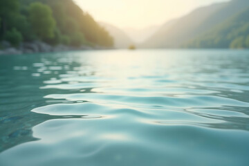 Poster - Dreamy maternity backdrop featuring soft water ripples and ethereal lighting, creating a serene and calming atmosphere for capturing precious moments