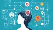 © EnjoyUniverse - Conceptual visualization of neuroscience and mental health, Medical  featuring interconnected icons representing various aspects of the brain and cognitive function