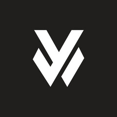 Poster - alphabet letter yw initial logo monogram.