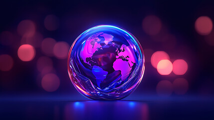 Poster - Global connectivity concept digital world illustration abstract environment close-up view futuristic vision