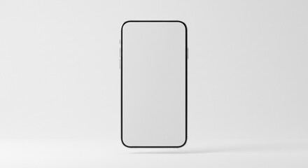 Poster - A sleek smartphone, a blank canvas for endless possibilities, ready to connect you to the world, with a minimalist white background.