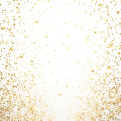 Poster - Golden glitter confetti scattered on white background. Gold dust sparkles texture. Festive party celebration, Christmas, New Year, birthday, wedding, glamour fashion design concept.