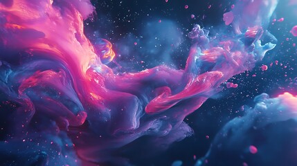 Aufkleber - Digital artwork a vibrant cosmic nebula with swirling colors dynamic forms create a dreamlike.