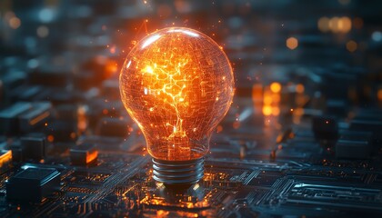 Leinwandbilder - A futuristic electric light bulb designed by artificial intelligence